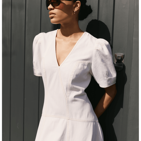 Young Ideas/Henmores - Robin Denim Midi Dress - White - 8