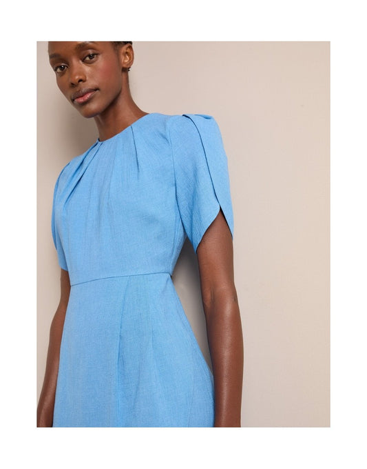 Young Ideas/Henmores - Sophie Pleat Detail Tulip Dress - Blue - 8