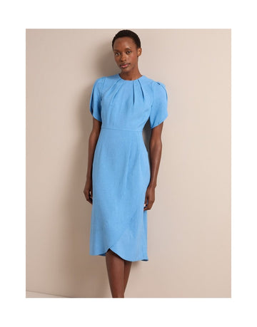 Young Ideas/Henmores - Sophie Pleat Detail Tulip Dress - Blue - 8