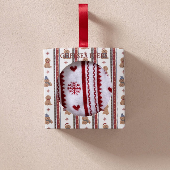Young Ideas & Henmores -Chip Stripe Bauble Socks -Off White -OS