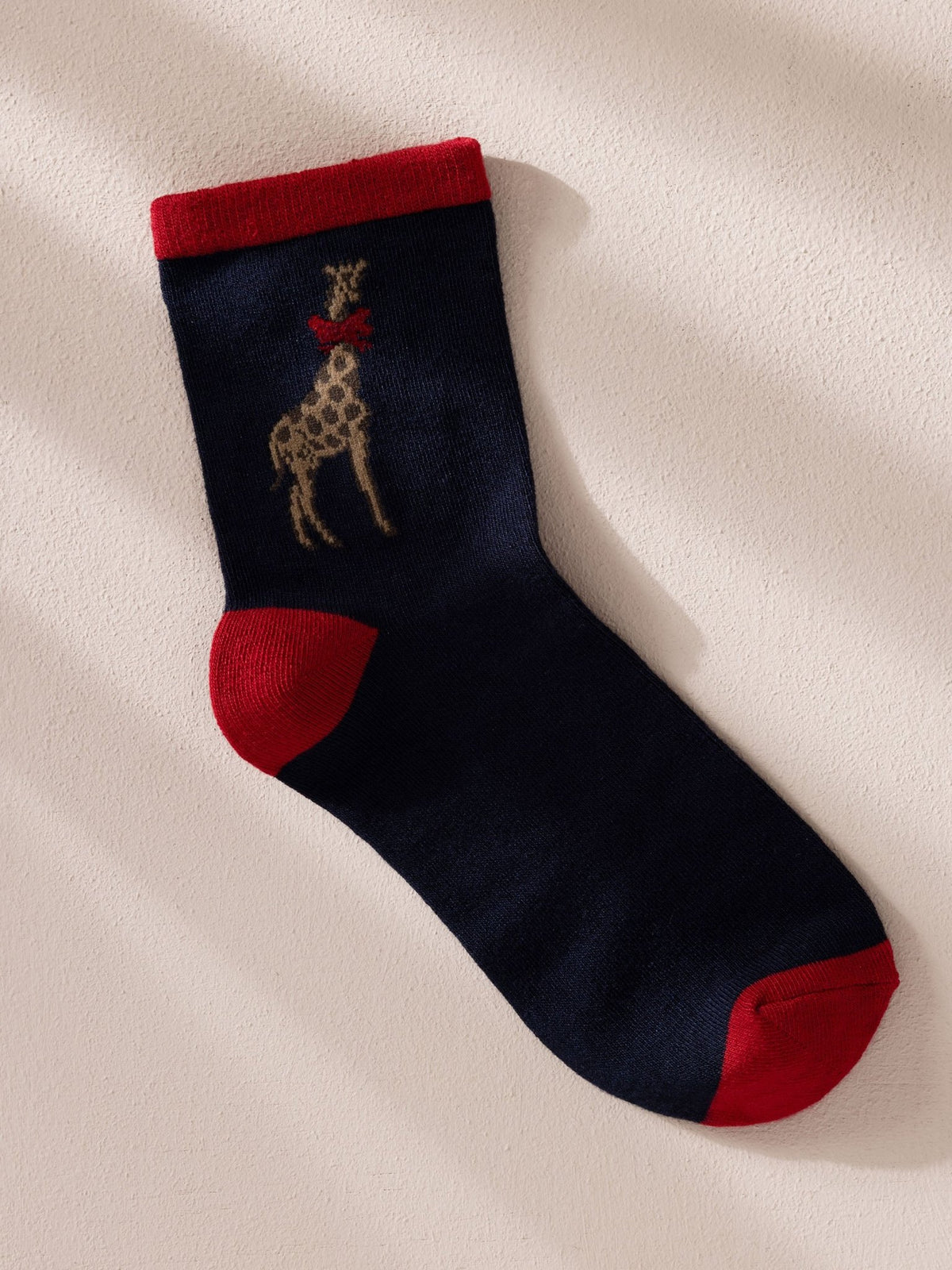 Young Ideas & Henmores -Festive Giraffes Bauble Socks -Navy -OS
