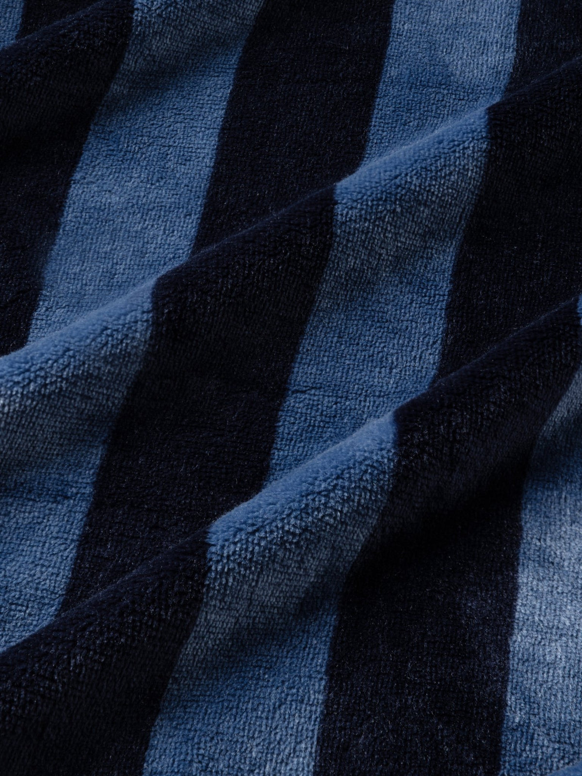 Young Ideas & Henmores -Mens Fleece Stripe Dressing Gown -Navy -M