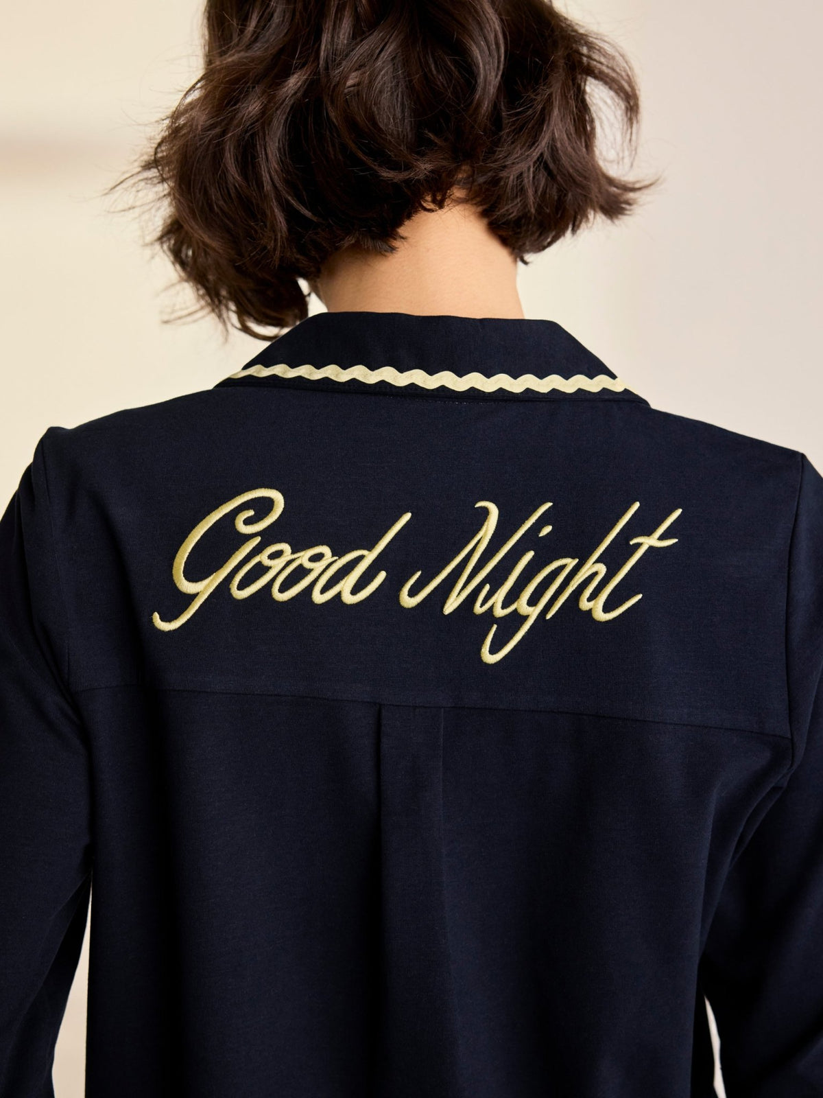 Young Ideas & Henmores -Organic Cotton Good Night Long Pyjama Set -Navy -8