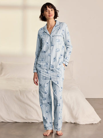 Young Ideas & Henmores -Organic Cotton Polar Bear Long Pyjama Set -White -8
