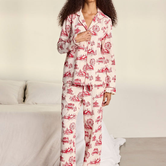 Young Ideas & Henmores -Organic Cotton Ruffle Toile Long Pyjama Set -Off White -8