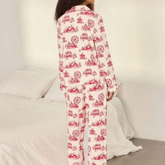 Young Ideas & Henmores -Organic Cotton Ruffle Toile Long Pyjama Set -Off White -8