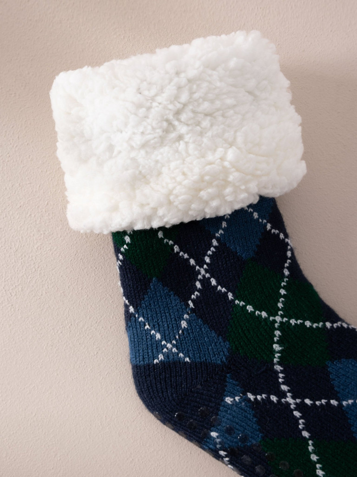 Young Ideas & Henmores -Oversized Santa Argyle Socks -Navy -OS