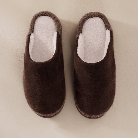 Young Ideas & Henmores -Plain Slippers -Dark Brown -S