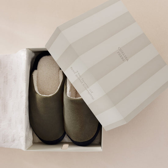 Young Ideas & Henmores -Plain Slippers -Khaki -S