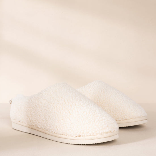 Young Ideas & Henmores -Plain Slippers -Off White -S