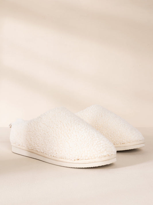 Young Ideas & Henmores -Plain Slippers -Off White -S
