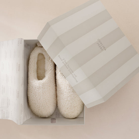 Young Ideas & Henmores -Plain Slippers -Off White -S
