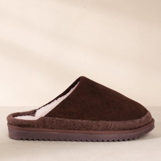 Young Ideas & Henmores -Plain Slippers -Dark Brown -S