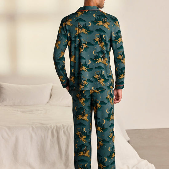 Young Ideas & Henmores -Riding Knight Long Pyjama Set -Turquoise -M