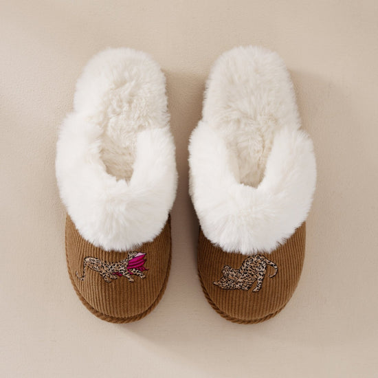 Young Ideas & Henmores -Sleeping Leopard Slippers -Brown -S