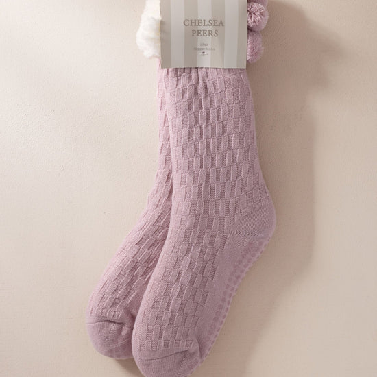 Young Ideas & Henmores -Slipper Socks -Plain Pink -OS
