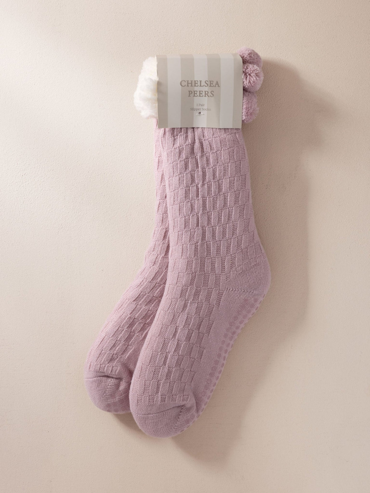 Young Ideas & Henmores -Slipper Socks -Plain Pink -OS