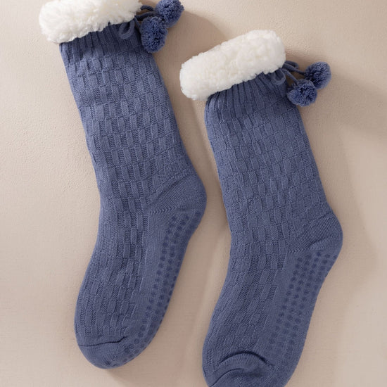 Young Ideas & Henmores -Slipper Socks -Plain Blue -OS