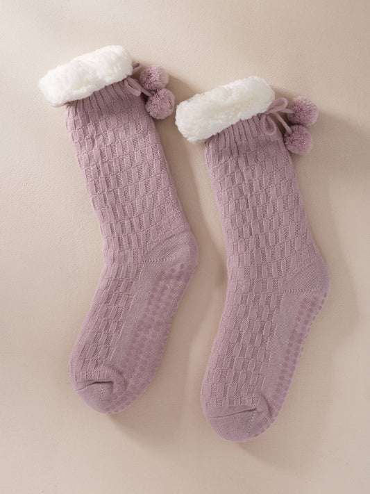 Young Ideas & Henmores -Slipper Socks -Plain Pink -OS