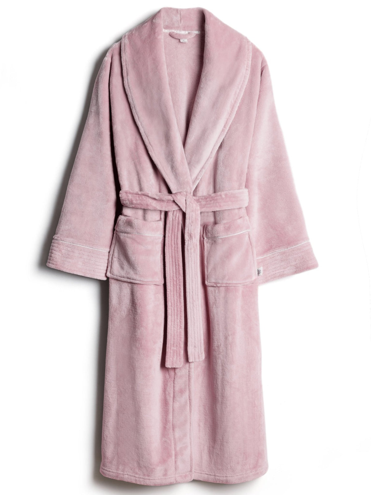 Young Ideas & Henmores -Womens Fleece Dressing Gown -Plain Pink -8