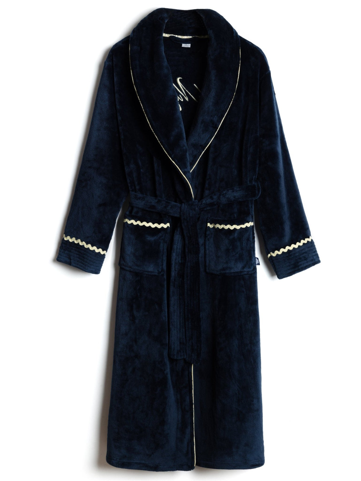Young Ideas & Henmores -Womens Fleece Good Night Dressing Gown -Navy -8