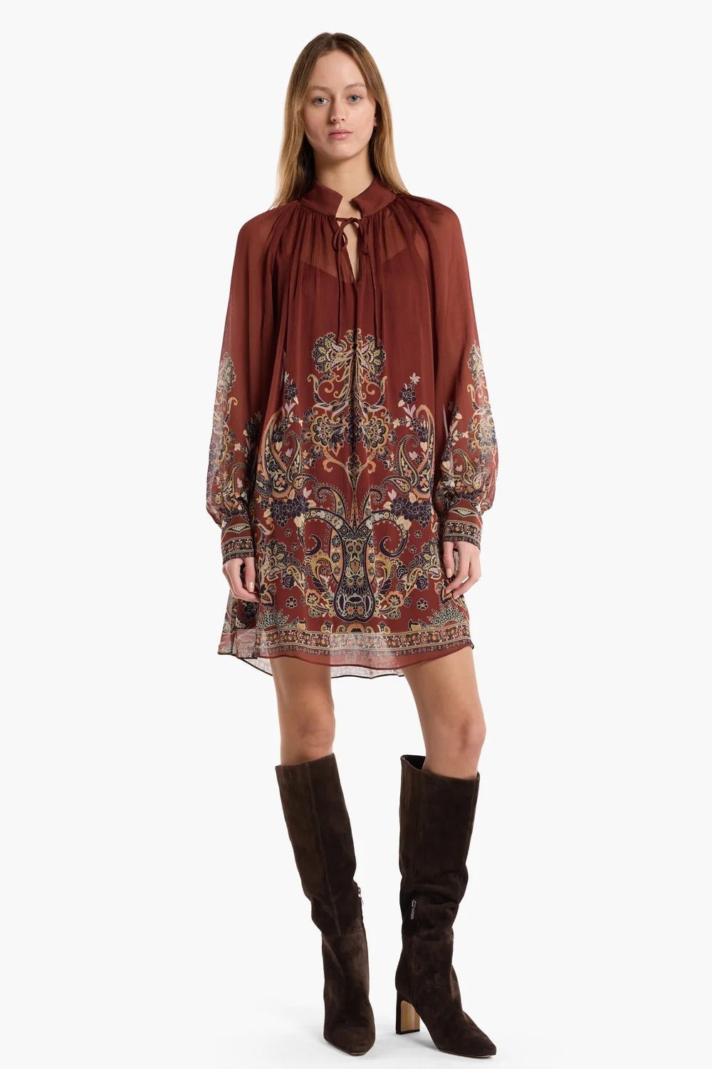 Young Ideas & Henmores -Hilda Dress -Montara Rust -XS