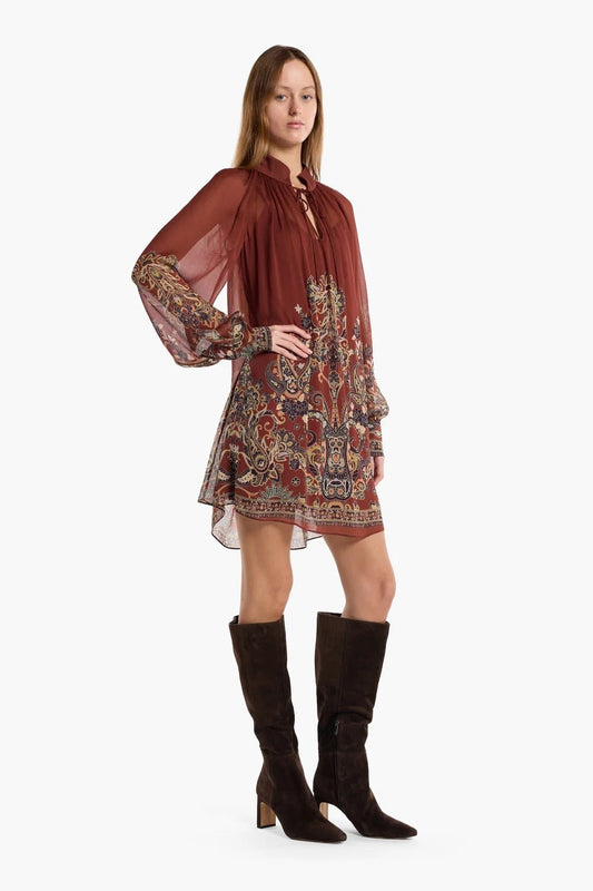Young Ideas & Henmores -Hilda Dress -Montara Rust -XS