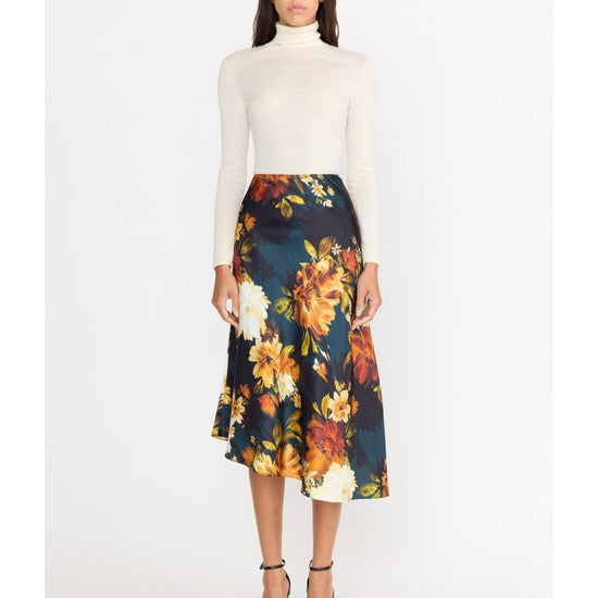 Young Ideas/Henmores - Josie Silk Satin Midi Skirt - Amber Glow - 8