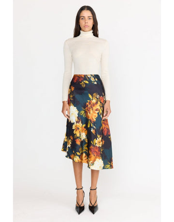 Young Ideas/Henmores - Josie Silk Satin Midi Skirt - Amber Glow - 8