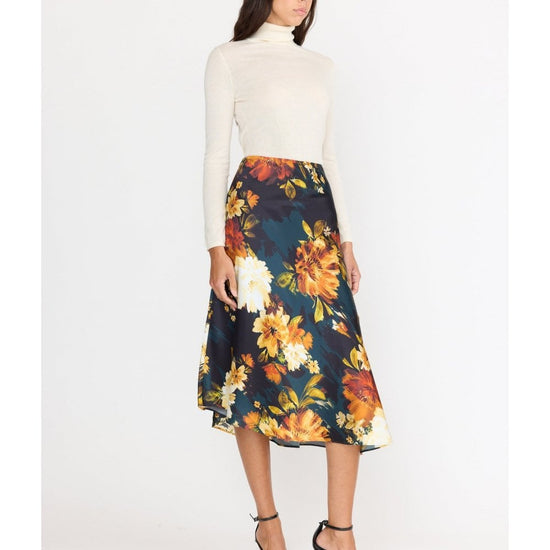 Young Ideas/Henmores - Josie Silk Satin Midi Skirt - Amber Glow - 8