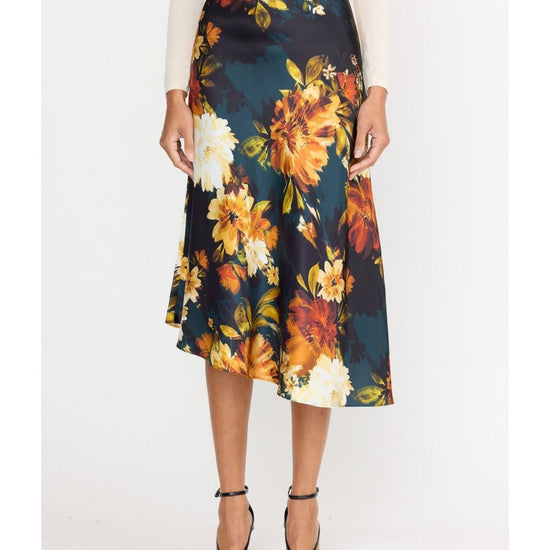 Young Ideas/Henmores - Josie Silk Satin Midi Skirt - Amber Glow - 8