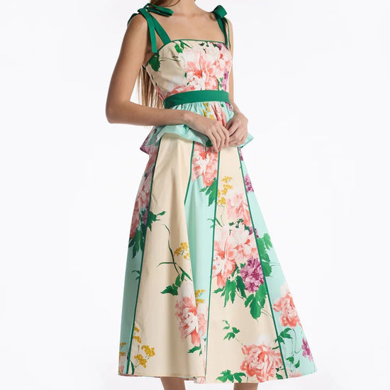 Young Ideas & Henmores - Nate Floral Tranquility Panelled Midi Skirt - Multi Tranquility - S