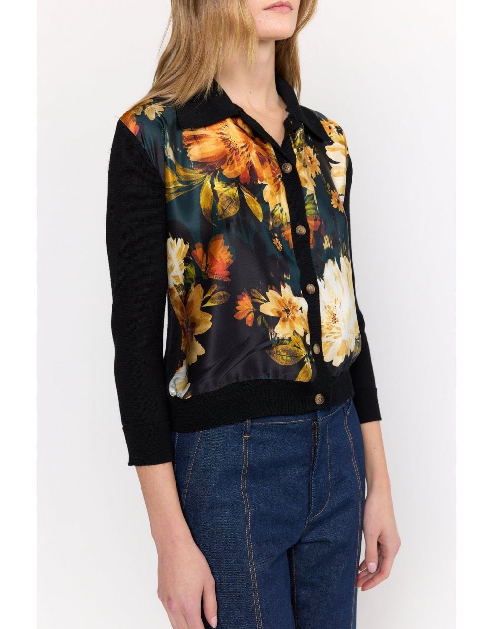 Young Ideas/Henmores - Sellia Silk Wool Cardigan - Amber Glow - S