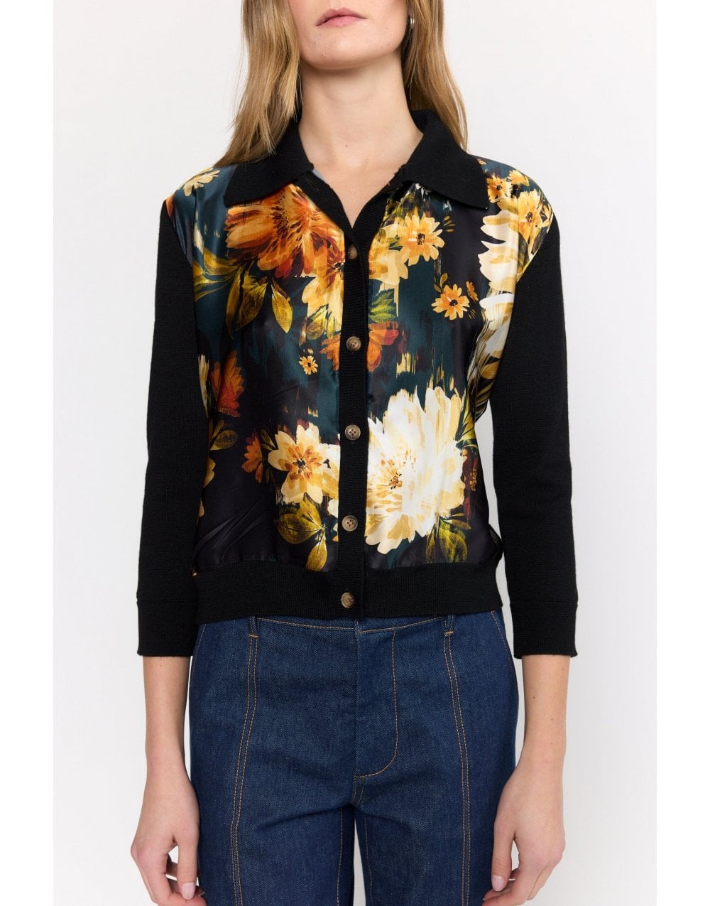 Young Ideas/Henmores - Sellia Silk Wool Cardigan - Amber Glow - S