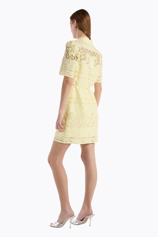 Young Ideas/Henmores - Valencia Tie Waist Lace Dress - Yellow - XS