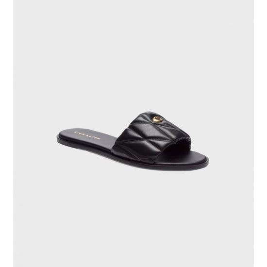 Young Ideas/Henmores - Holly Quilted Leather Sandal - Black - 4