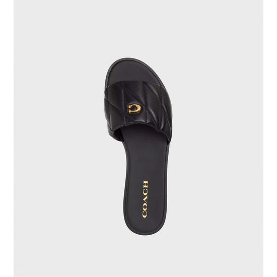 Young Ideas/Henmores - Holly Quilted Leather Sandal - Black - 4