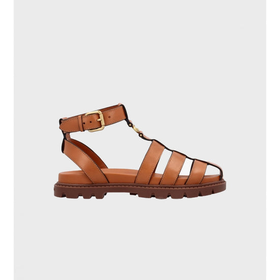 Young Ideas/Henmores - Leah Leather Fisherman Sandal - Cognac - 4