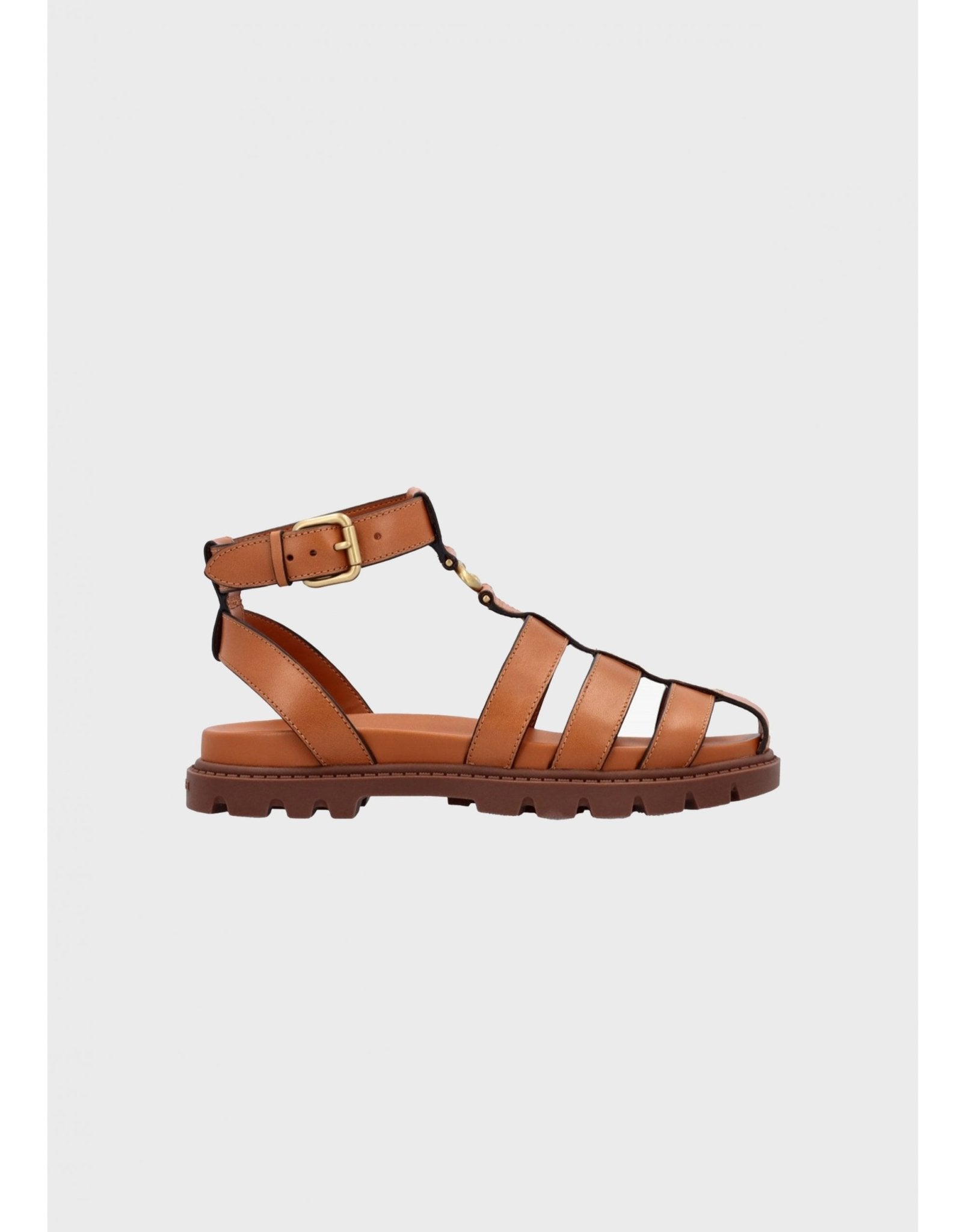 Young Ideas/Henmores - Leah Leather Fisherman Sandal - Cognac - 4
