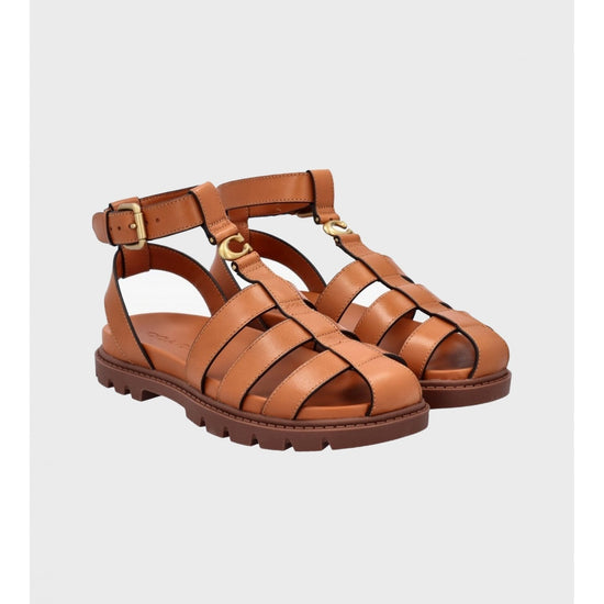 Young Ideas/Henmores - Leah Leather Fisherman Sandal - Cognac - 4