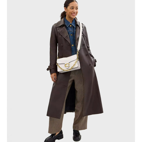 Young Ideas/Henmores - Leather Tabby Chained Shoulder Bag - Black - OS