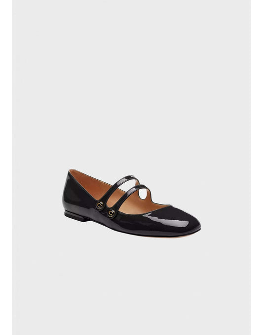 Young Ideas/Henmores - Winley Patent Mary Jane Flat - Black - 4