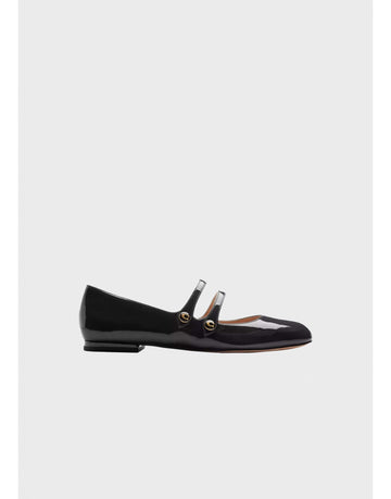 Young Ideas/Henmores - Winley Patent Mary Jane Flat - Black - 4