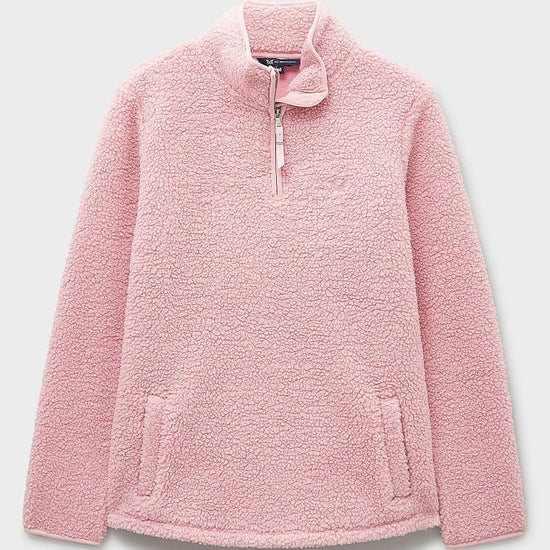 Young Ideas & Henmores -Borg Boucle Bonded Half Zip -Pink -8