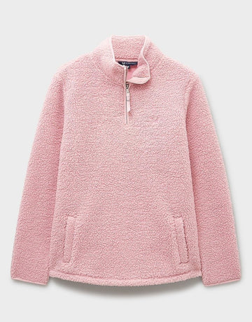 Young Ideas & Henmores -Borg Boucle Bonded Half Zip -Pink -8