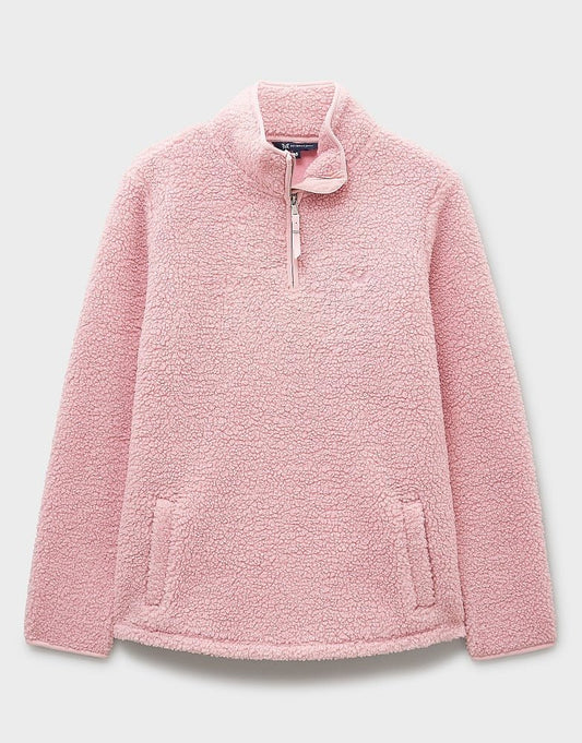 Young Ideas & Henmores -Borg Boucle Bonded Half Zip -Pink -8