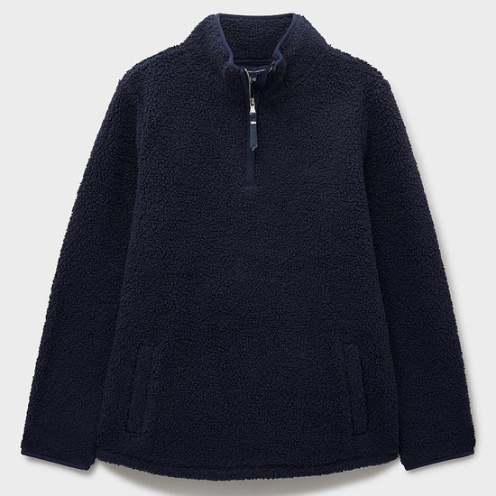 Young Ideas & Henmores -Borg Boucle Bonded Half Zip -Navy -8