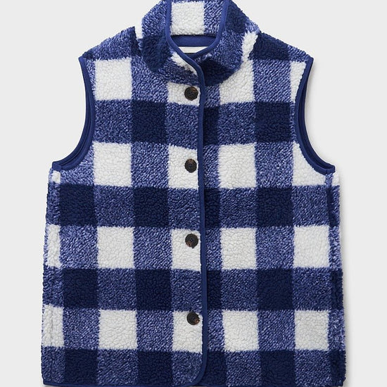Young Ideas & Henmores - Borg Checked Gilet - Blue Check - 8