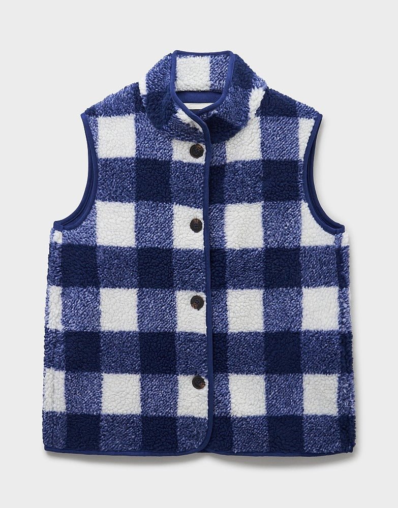 Young Ideas & Henmores - Borg Checked Gilet - Blue Check - 8