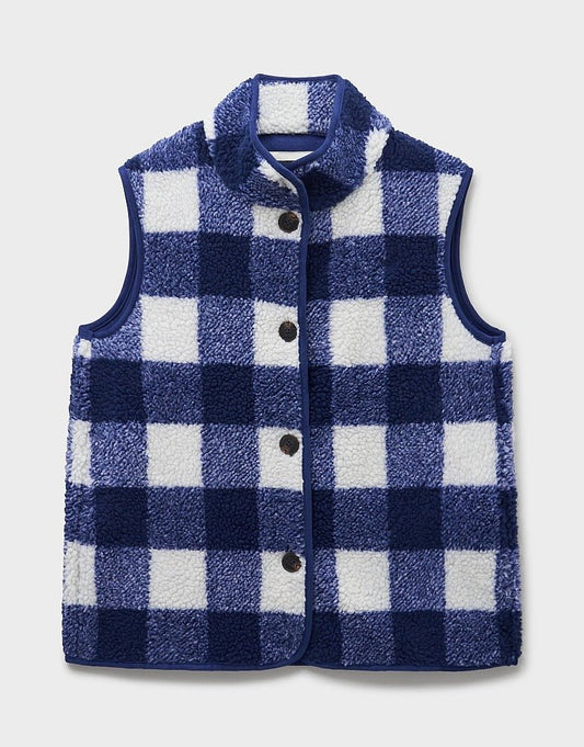 Young Ideas & Henmores - Borg Checked Gilet - Blue Check - 8